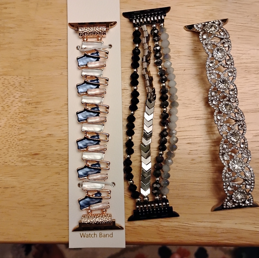 Elegant Watch Bands Set with Blue and Silver Accents